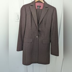 2-piece wool blend long coat pants suit